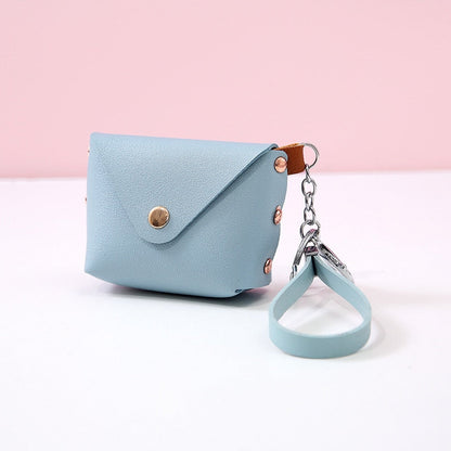 Cyflymder New Fashion Ladies PU Leather Mini Wallet Card Key Holder Coin Purse Solid Color Clutch Bag Kids Purses Small Handbag Bag