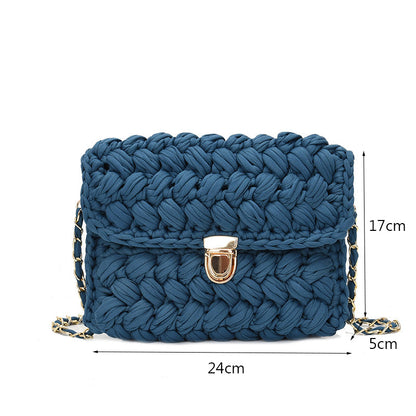 Realaiot Bags for Women Hand Woven Bag Strip Thread Hook Knitted Women's Shoulder/Crossbody Bag Clutch Bag bag