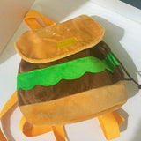 Realaiot Cute Cartoon Burger Kawaii Funny Shoulder Bag Backpack Women Bag Large Capacity Backpack School Bags Storage Bag