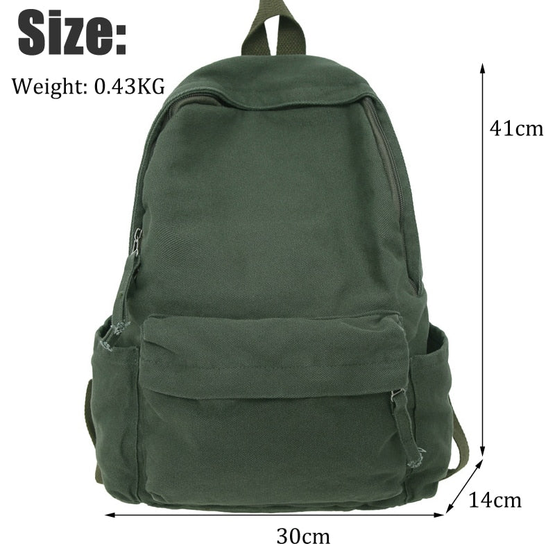 Cyflymder New Korean Large Capacity Canvas Backpacks Women Kawaii Students Preppy Bag for Teenage Girls Boy School Travel Backpack Bookbag