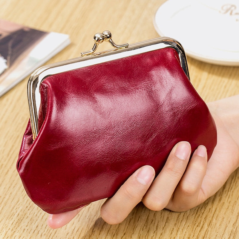 Cyflymder New Vintage Women Cowhide Wallets Female Genuine Leather Purses Portable Large Capacity Money Bag Small Coin Purse Card Holders