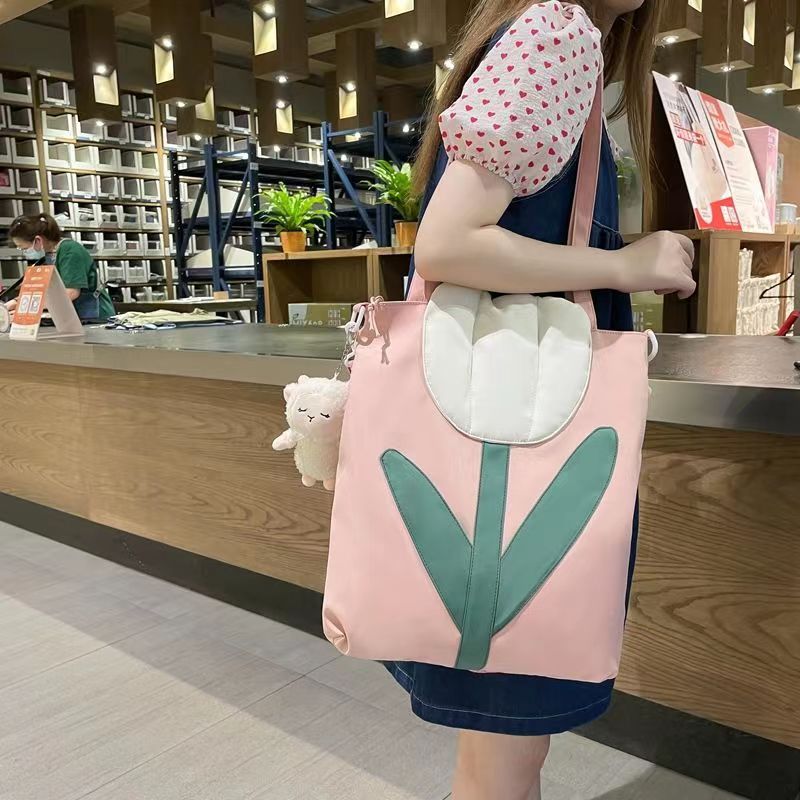 Realaiot Fashion New Large Capacity Soft Tulip Bags Shoulder Bag Women Tote Shoulder Bag Creative Designer Bags Lady Handbags Purses