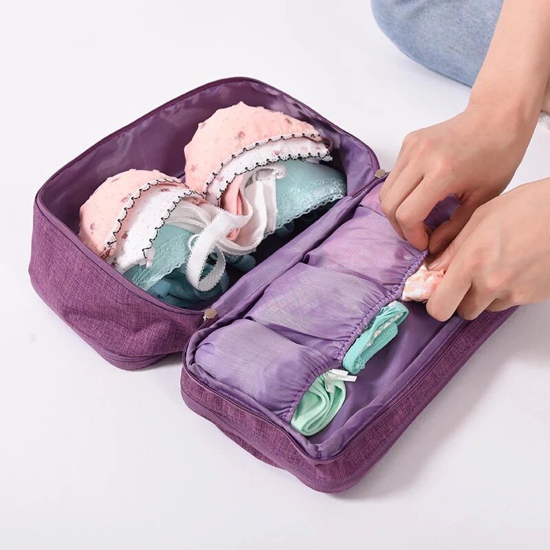 Realaiot Underwear Luggage Storage Bag Travel Bra Organizer Women Men Socks Cosmetics Clothes Pouch Foldable WaterProof Handbag Supplies