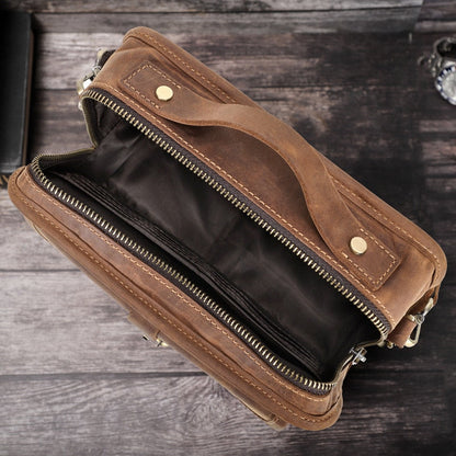 Cyflymder Shoulder Bag Vintage Crossbody Bags High Quality Bag Genuine Leather Handbag Capacity Men Messenger Bags for 7.9 inch iPad