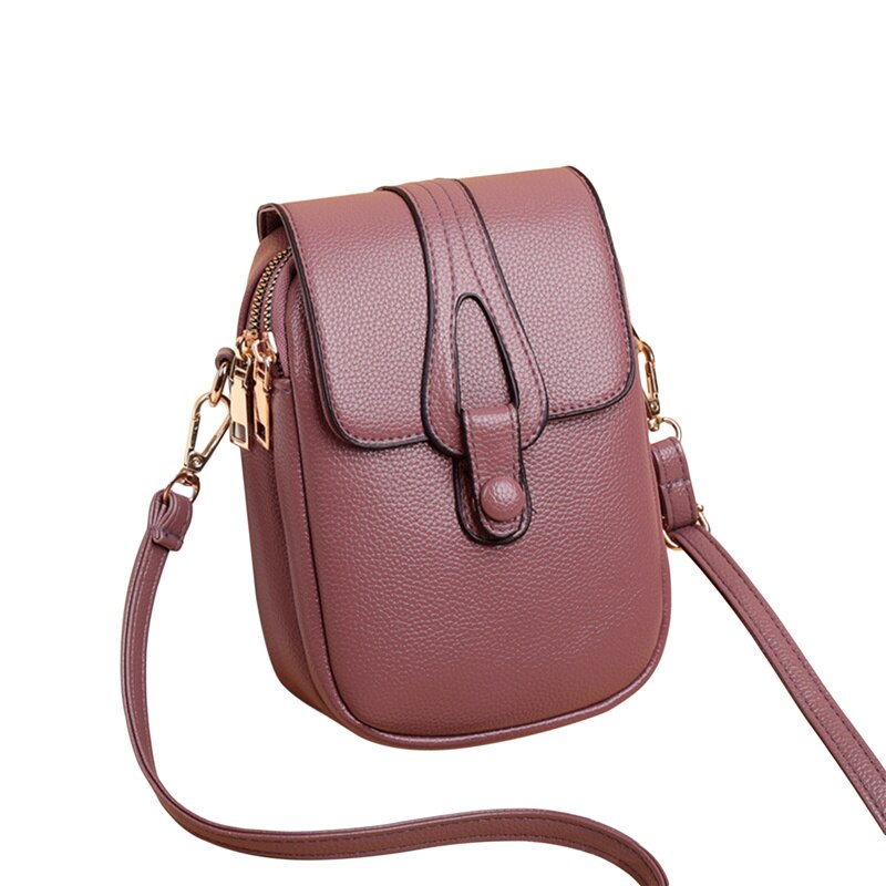 Realaiot Simple Design PU Leather Crossbody Shoulder Bags for Women Spring Retro Branded Handbags and Purses Ladies Mobile Phone sac