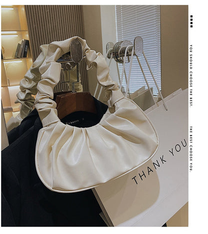 Cyflymder Pleated Cloud Handlebags for Women Shoulder Bags Leisure Armpit Bag Shopping New Trend Elegant Ladies Dumpling Handbag Female