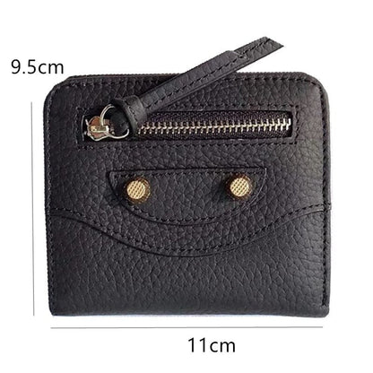 Realaiot Fashion PU Leather Women Short Wallets Multiple Credit Card Holders Hasp Zipper Coin Purses Solid Color Clutch Money Bag Clip