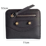 Realaiot Fashion PU Leather Women Short Wallets Multiple Credit Card Holders Hasp Zipper Coin Purses Solid Color Clutch Money Bag Clip