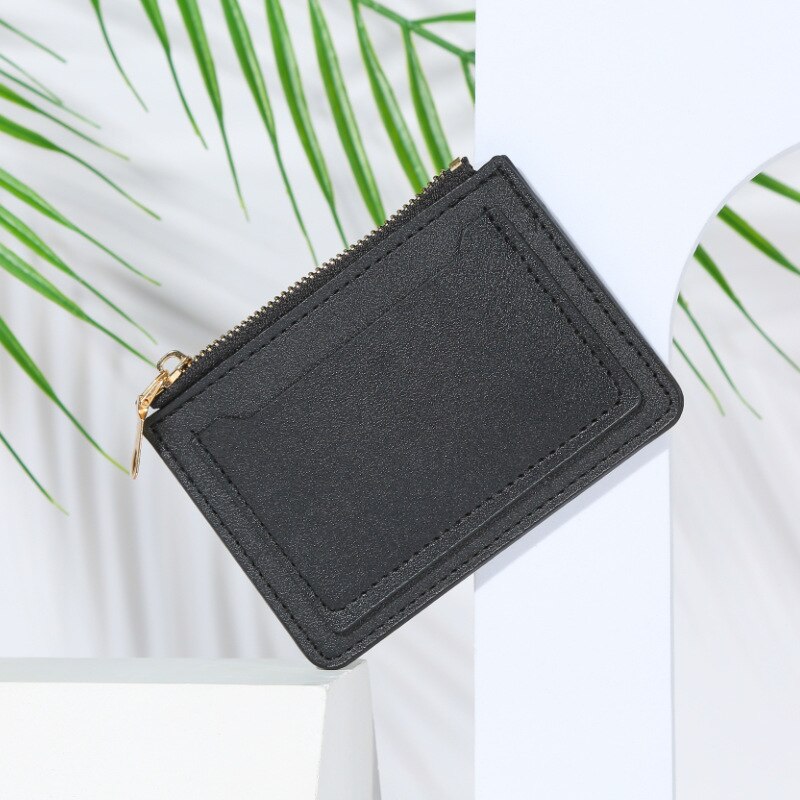 Cyflymder New Wallet Women's Short Wallet PU Leather Zipper Fashion Simple Casual Design Women's Multi-card Position Solid Color