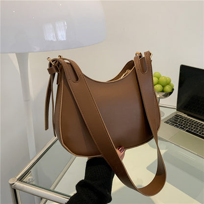 Realaiot Fashion Shoulder Bags for Women Casual Crossbody Bags PU Leather Solid Color Simple Handbags Women's Fashion Casual Bag