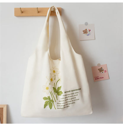 Realaiot White Canvas Vest Shopping Bags Illustration Eco Reusable Foldable Shoulder Bag Retro Large Capacity Tote Bag Women Handbag