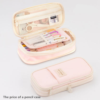 Realaiot Large Capacity Pencil Case Stationery School Supplies Pencil Cases Pouch Office Desk Storage Bag Students Kids Pen Case Bags Box