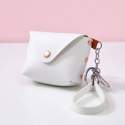 Cyflymder New Fashion Ladies PU Leather Mini Wallet Card Key Holder Coin Purse Solid Color Clutch Bag Kids Purses Small Handbag Bag