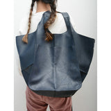 Realaiot Soft Large Capacity Tote Bag Shopper Bag  Women Handbag Luxury Pu Leather Shoulder Bag Retro Oversized Women's Bag