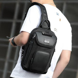 Realaiot Large Capacity Men Oxford Waterproof Multifunction Shoulder Bags Messenger Chest Sling Crossbody Bags Travel for Male