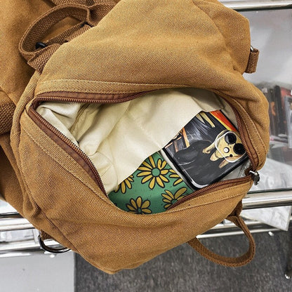 Realaiot Casual Canvas women Backpack big capacity School Bag College Student Travel Ladies hand bag Vintage Female Shoulder Bag bagpack