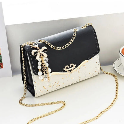 Realaiot Fashion Women Leather Small Shoulder Underarm Bag Ladies Vintage Chain Pendant Solid Zipper Mini Purse Handbag Bolsa Feminina