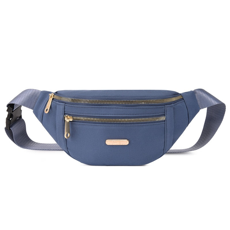 Realaiot Waist Bags for Women Oxford Leisure Color Waist Bag Shoulder Crossbody Chest Bags Handbags All-match Messenger Belt Bags