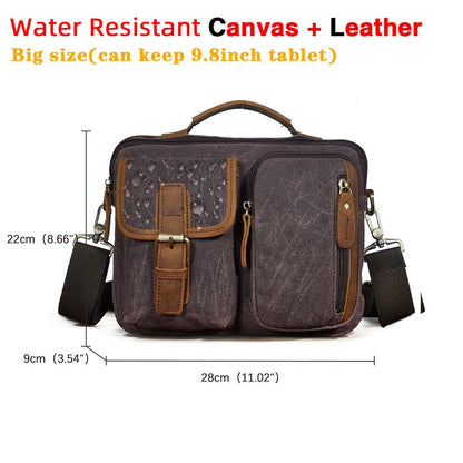 Cyflymder Original Leather Male Fashion Casual Design Satchel Crossbody Shoulder Messenger bag Tote 9" Tablet Mochila Pouch For Men