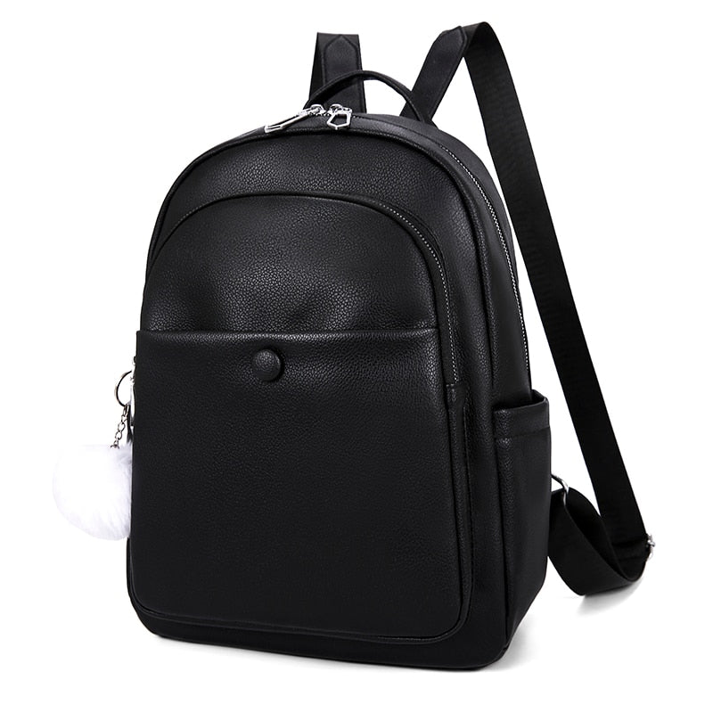 Realaiot Fashion Leather  Women Backpack for Teenager Girls Female BackPack Small Pu Travel Backpacks New Designer Luxury School Bag