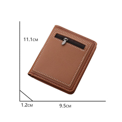 Realaiot Business Men Wallet Black/brown Short Male Purse PU Leather Card Holder Wallet Case Man Money Bag Zipper Coin Purse