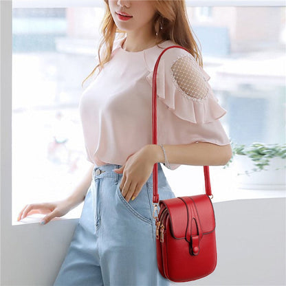 Realaiot Simple Design PU Leather Crossbody Shoulder Bags for Women Spring Retro Branded Handbags and Purses Ladies Mobile Phone sac