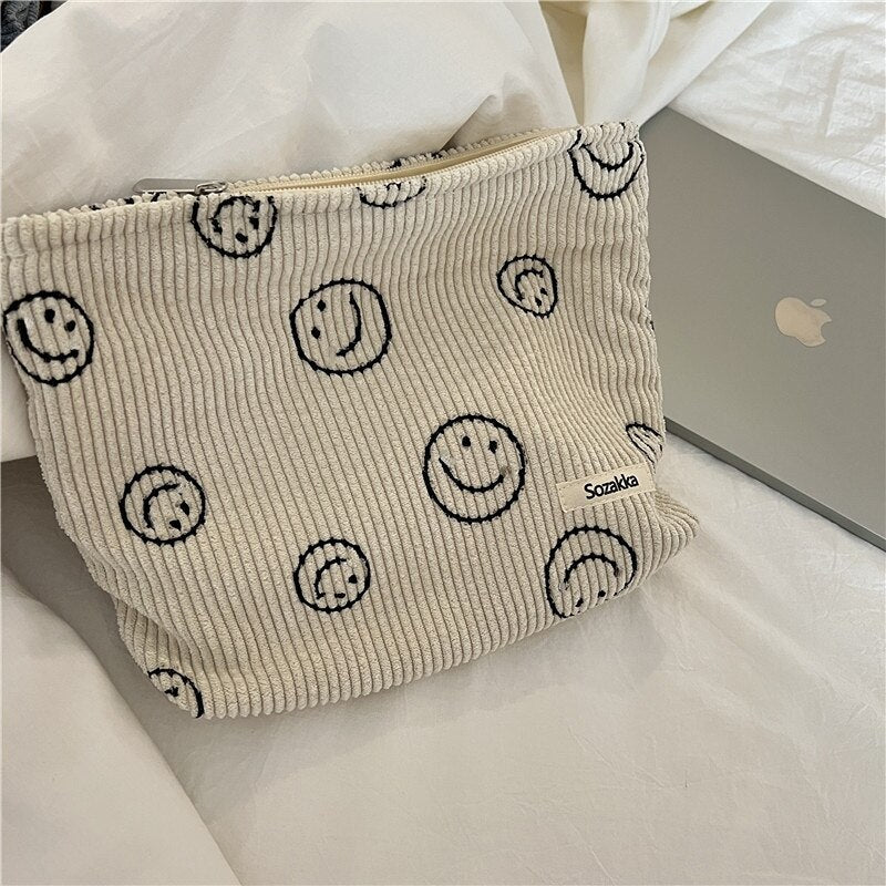 Realaiot Dot Women Cosmetic Bag Retro Design Ladies Storage Clutch Purse Bags Fashion Checkerboard Girls Student Small Handbags