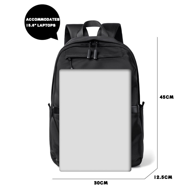 Cyflymder New Casual Men's Business Backpack Nylon Solid Color Large Capacity Student Schoolbag Travel Bookpack Waterproof Bags