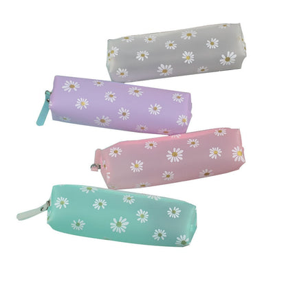 Realaiot 1Pcs Kawaii Transparent Pencil Case Daisy Gift Estuches School Pencil Box Pencilcase Pencil Bag School Supplies Stationery