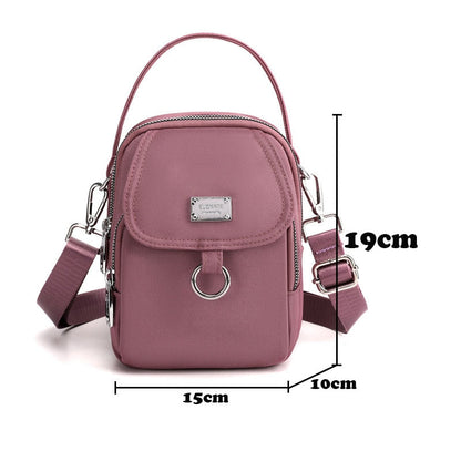 Realaiot Fashion 3 Layers Women Mini Bag High Quality Durable Fabric Girls Small Shoulder Bag Prettry Style Female Mini Handbag Phone Bag