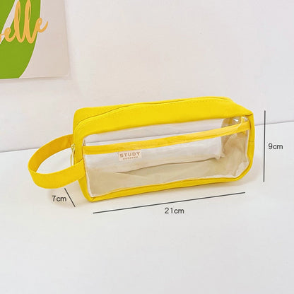 Realaiot Large Capacity Transparent Pencil Bag Aesthetic School Cases Children Stationery Holder Bag Pen Case Students School Supplies