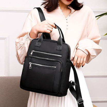 Realaiot Women Solid Backpack Travel Casual Waterproof Women's Shoulder Bag Female Large Capacity Oxford Rucksack Black Purse ��郕郱訄郕