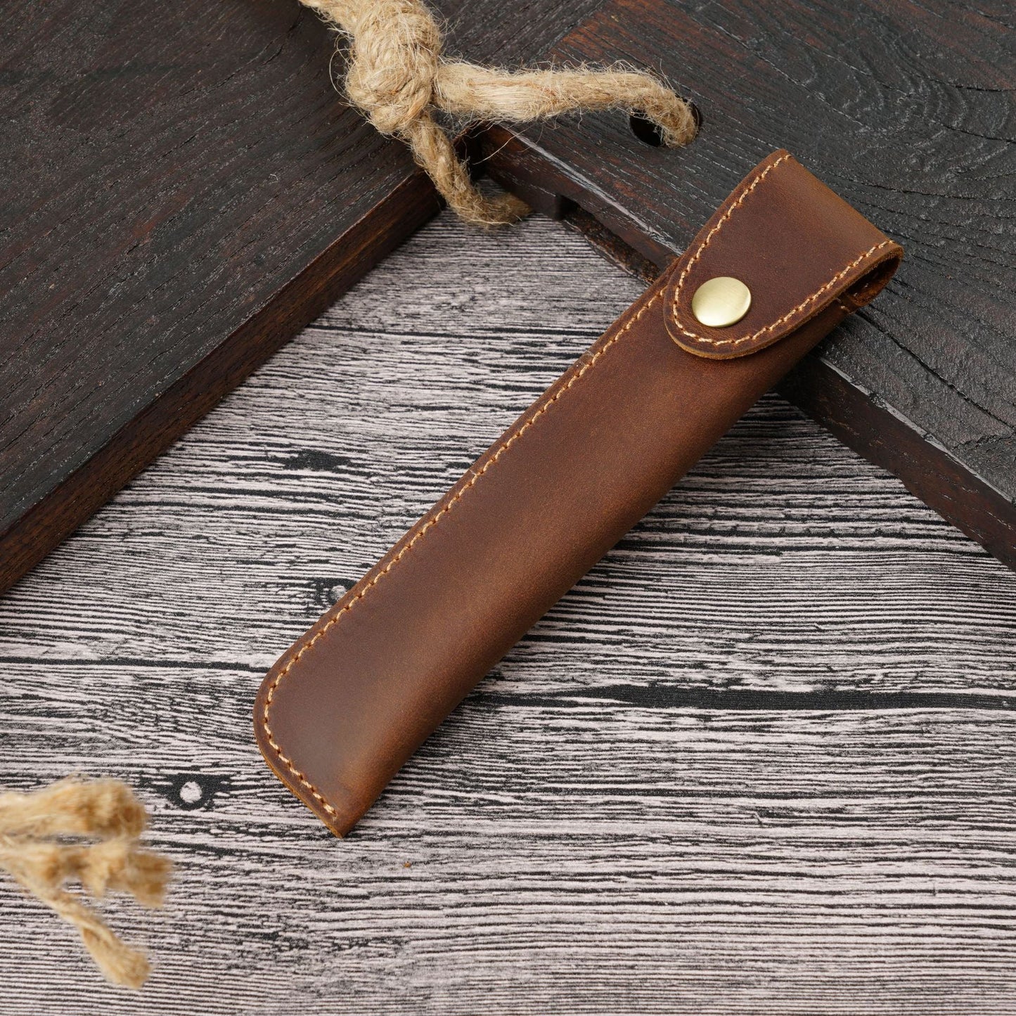 Cyflymder Retro Handmade Pencil Bag Cowhide Genuine Leather Pen Case Fountain Pen Holder Creative Protective Cover School Supplies