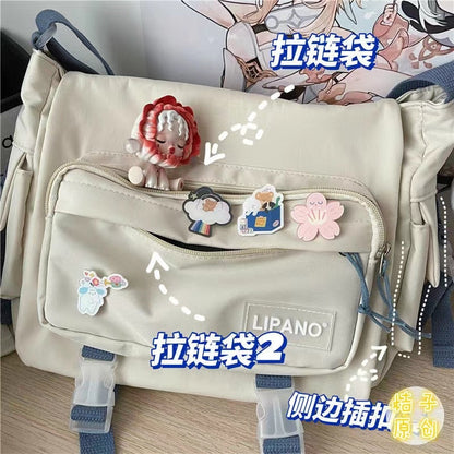 Realaiot Japanese Harajuku Crossbody Bags For Women High School Girls Messenger Bag Patchwork Handbags School Book Bag Shoulder Bag Bolso