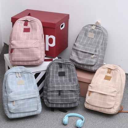 Realaiot Fashion Girl College School Bag Casual New Simple Women Backpack Striped Book Packbags for Teenage Travel Shoulder Bag Rucksack