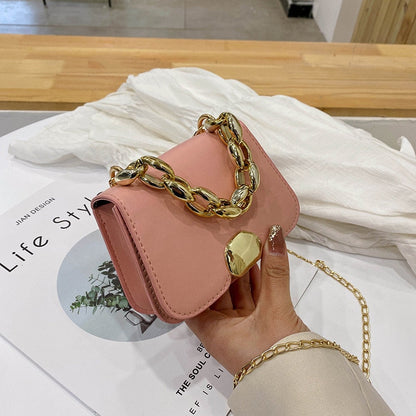 Cyflymder New British Fashion Simple Small Square Bag Women's Designer Handbag High-quality PU Leather Chain Mobile Phone Shoulder Bags