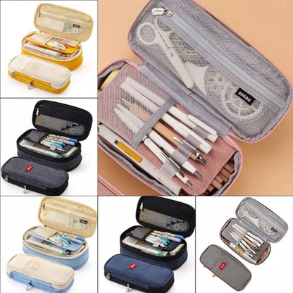 Realaiot Large Capacity Pencil Case Stationery School Supplies Pencil Cases Pouch Office Desk Storage Bag Students Kids Pen Case Bags Box