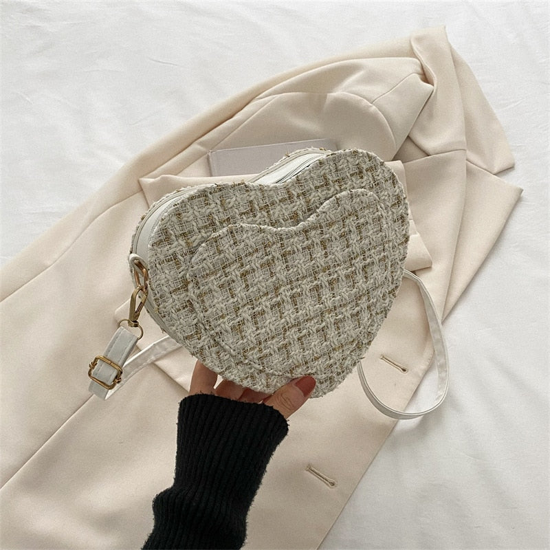 Cyflymder PU Leather Women Heart-shaped Crossbody Bag Luxury Designer Small Shoulder Bags for Ladies Female Evening Clutch Purse Handbags