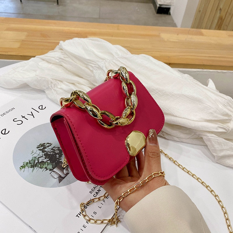 Cyflymder New British Fashion Simple Small Square Bag Women's Designer Handbag High-quality PU Leather Chain Mobile Phone Shoulder Bags