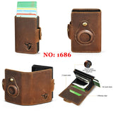 Cyflymder Male Genuine Leather Design Fashion Slim Wallet Front Pocket Money Clip Mini Purse For Men