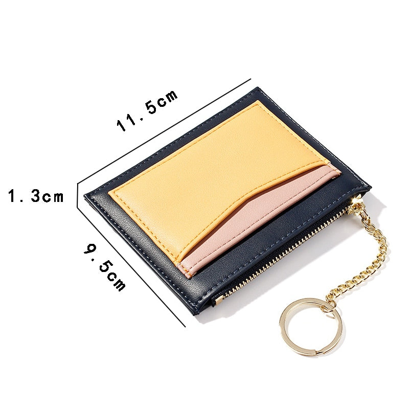 Realaiot Small Fashion Credit ID Card Holder Slim Leather Wallet with Coin Pocket Man Money Bag Case for Men Mini Women Purse