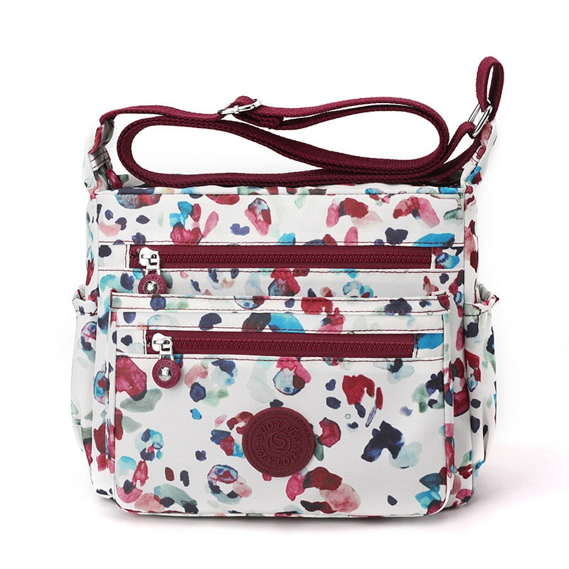 Cyflymder New Women Shoulder Bags Floral Print Women's Handbags Designer Crossbody Messenger Bag Female Waterproof Nylon Mommy Bag