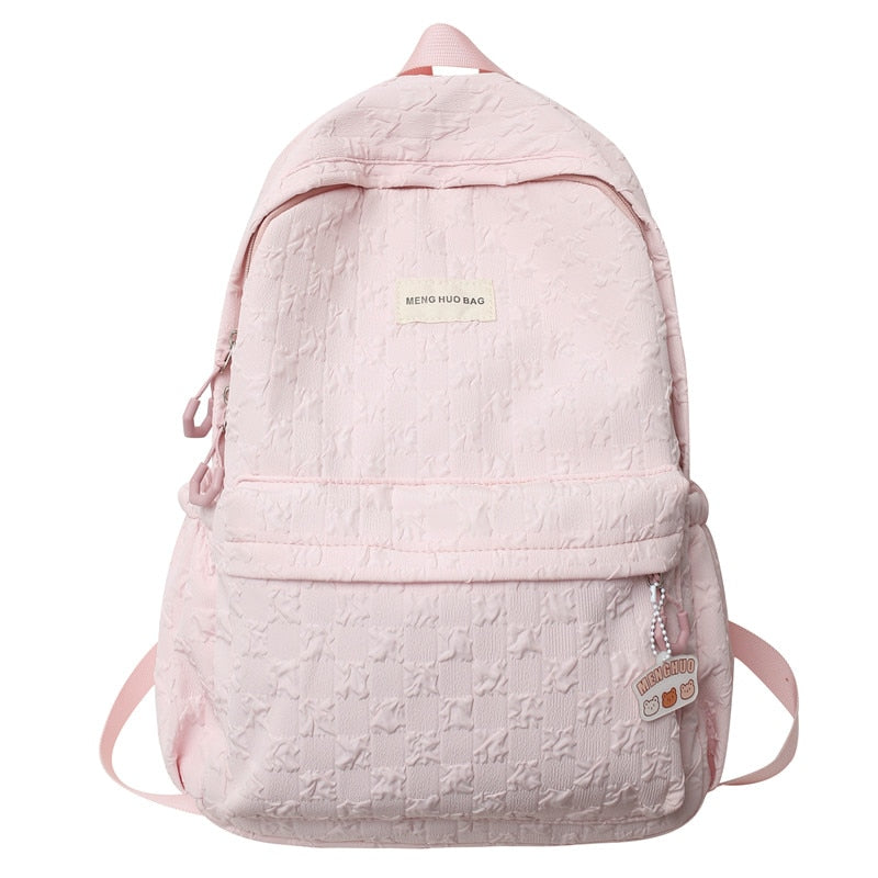 Realaiot Women Cute Backpack Large Capacity Female Harajuku School Bag College Lady Kawaii Nylon Backpack Fashion Book Girl Bag Student