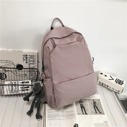 Cyflymder New Waterproof Nylon Women Backpack Solid Color School Backpack for Teenager Girls Boys Female Large Capacity Men Book Bag