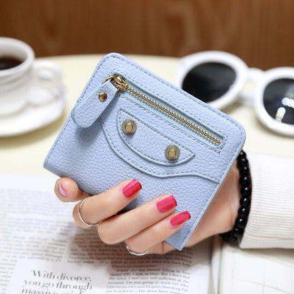 Realaiot Fashion PU Leather Women Short Wallets Multiple Credit Card Holders Hasp Zipper Coin Purses Solid Color Clutch Money Bag Clip