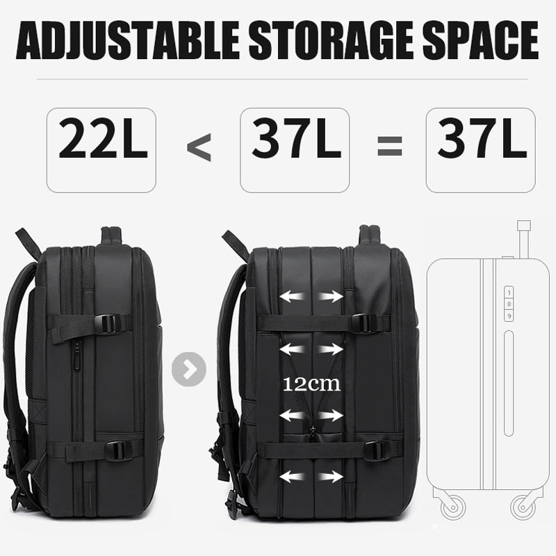 Realaiot Travel Backpack Men Business Aesthetic Backpack School Expandable USB Bag Large Capacity 17.3 Laptop Waterproof Fashion Backpack