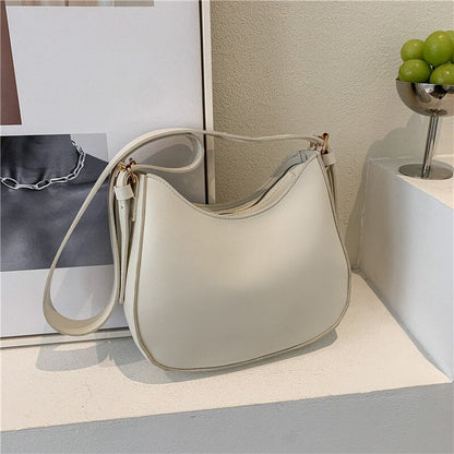 Realaiot Fashion Shoulder Bags for Women Casual Crossbody Bags PU Leather Solid Color Simple Handbags Women's Fashion Casual Bag