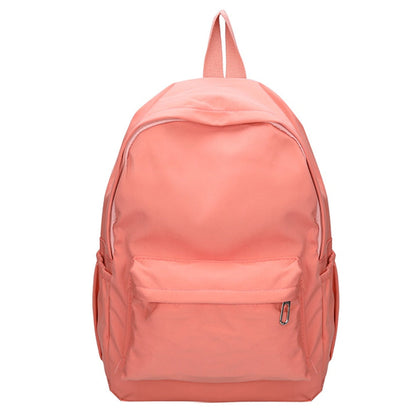 Realaiot Women Nylon Zipper Backpack Preppy Style Students Solid Color School Knapsacks Girls Large Capacaity Rucksacks