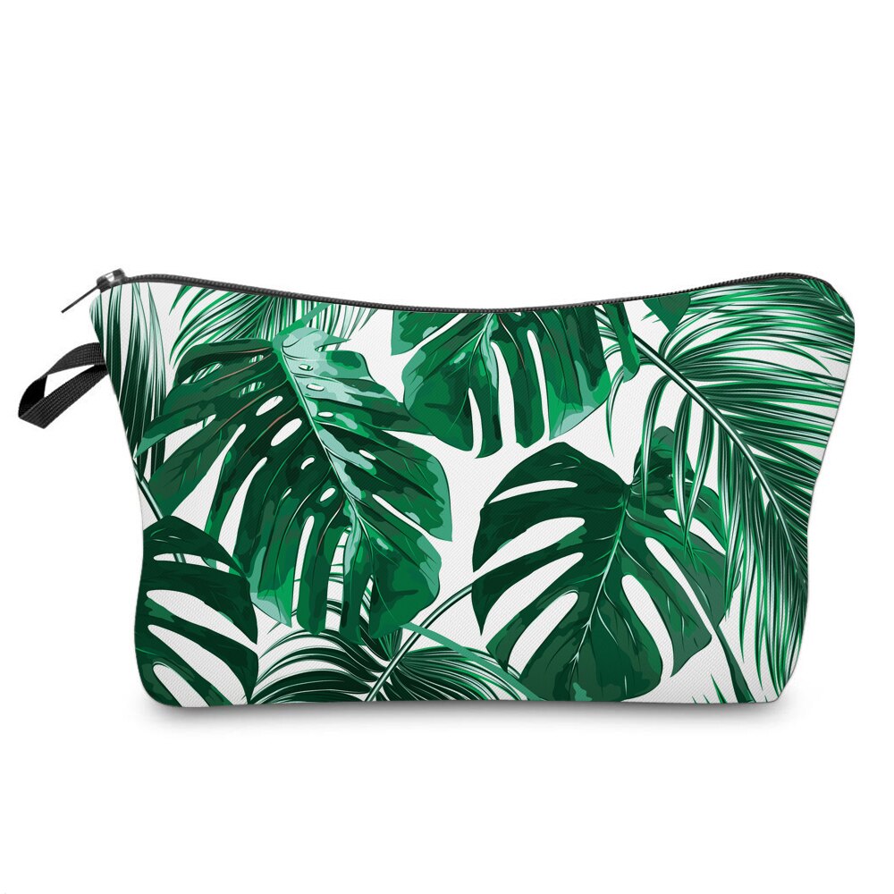 Realaiot Sloth Abstract Art  Cosmetic Bag Waterproof Printing Swanky Turtle Leaf Toilet Bag Custom Style for Travel