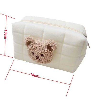 Realaiot Cute Bear Baby Toiletry Bag Make Up Cosmetic Bags Portable Diaper Pouch Baby Items Organizer Reusable Cotton Cluth Bag for Mommy